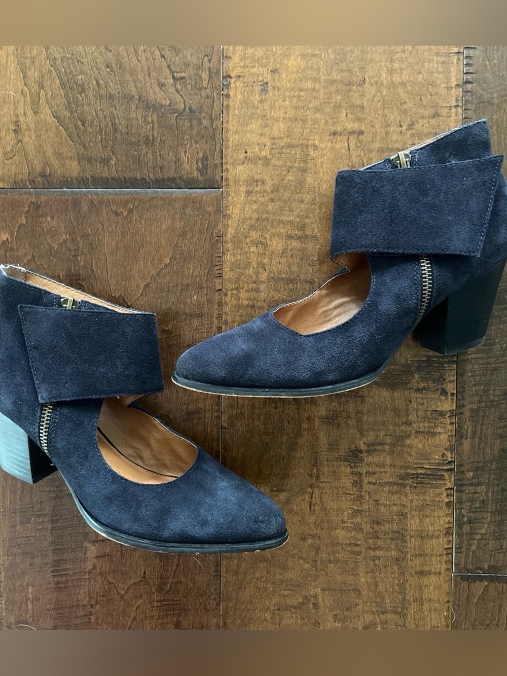 Corso Como Bernadette navy blue suede Mary Jane ankle booties Sz. 7.5